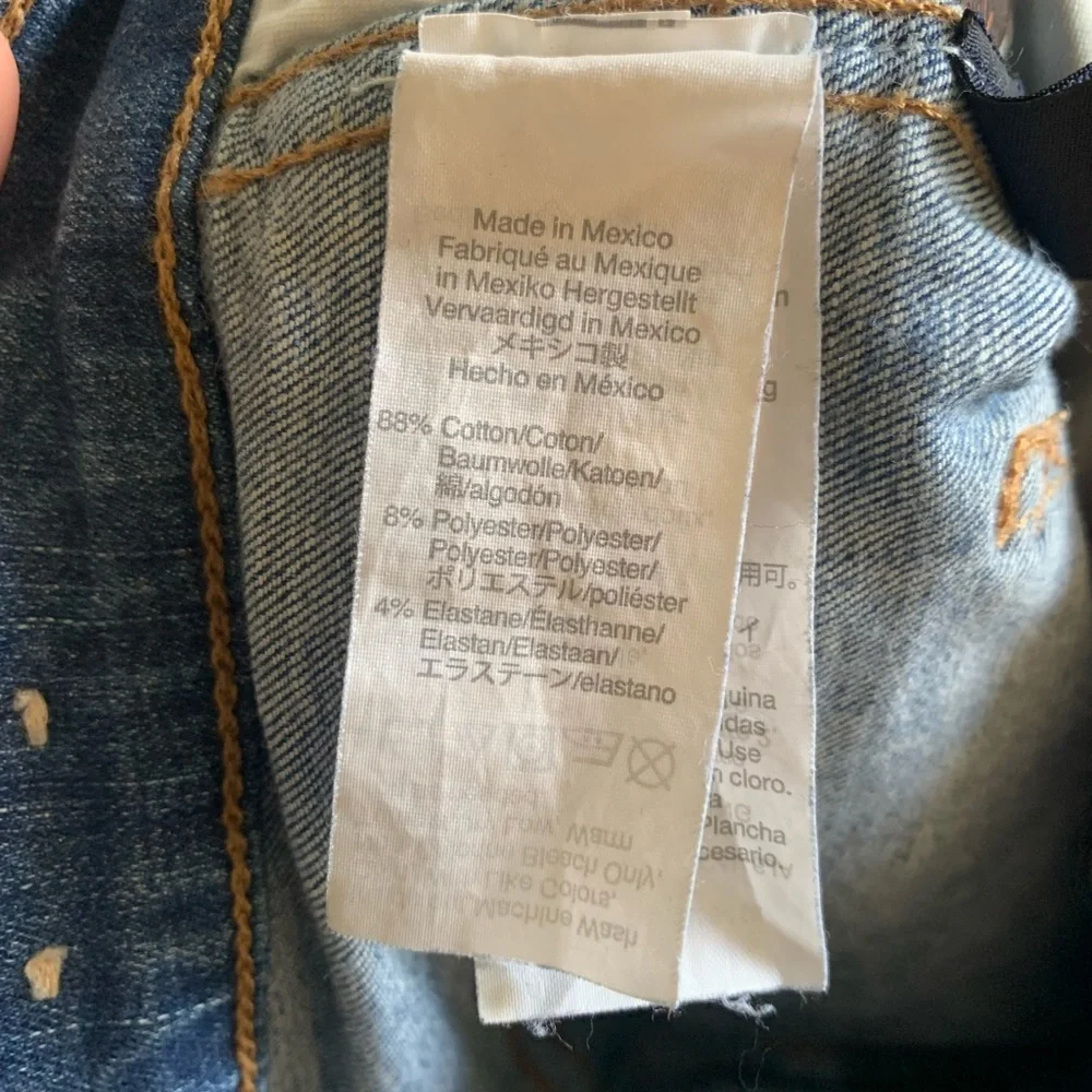 Madewell Blue Denim Distressed Knee/Hem Skinny Jeans Size 26 - Picture 6 of 10